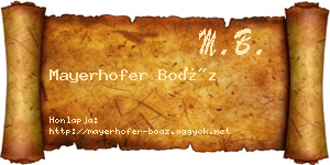 Mayerhofer Boáz névjegykártya
